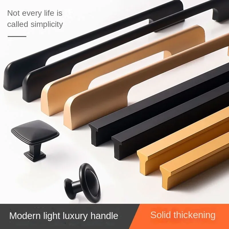 

Gold Black Long Furniture Handle Kitchen Handle Cabinet Knobs and Handles Aluminium Alloy Wardrobe Door Pull Hardware