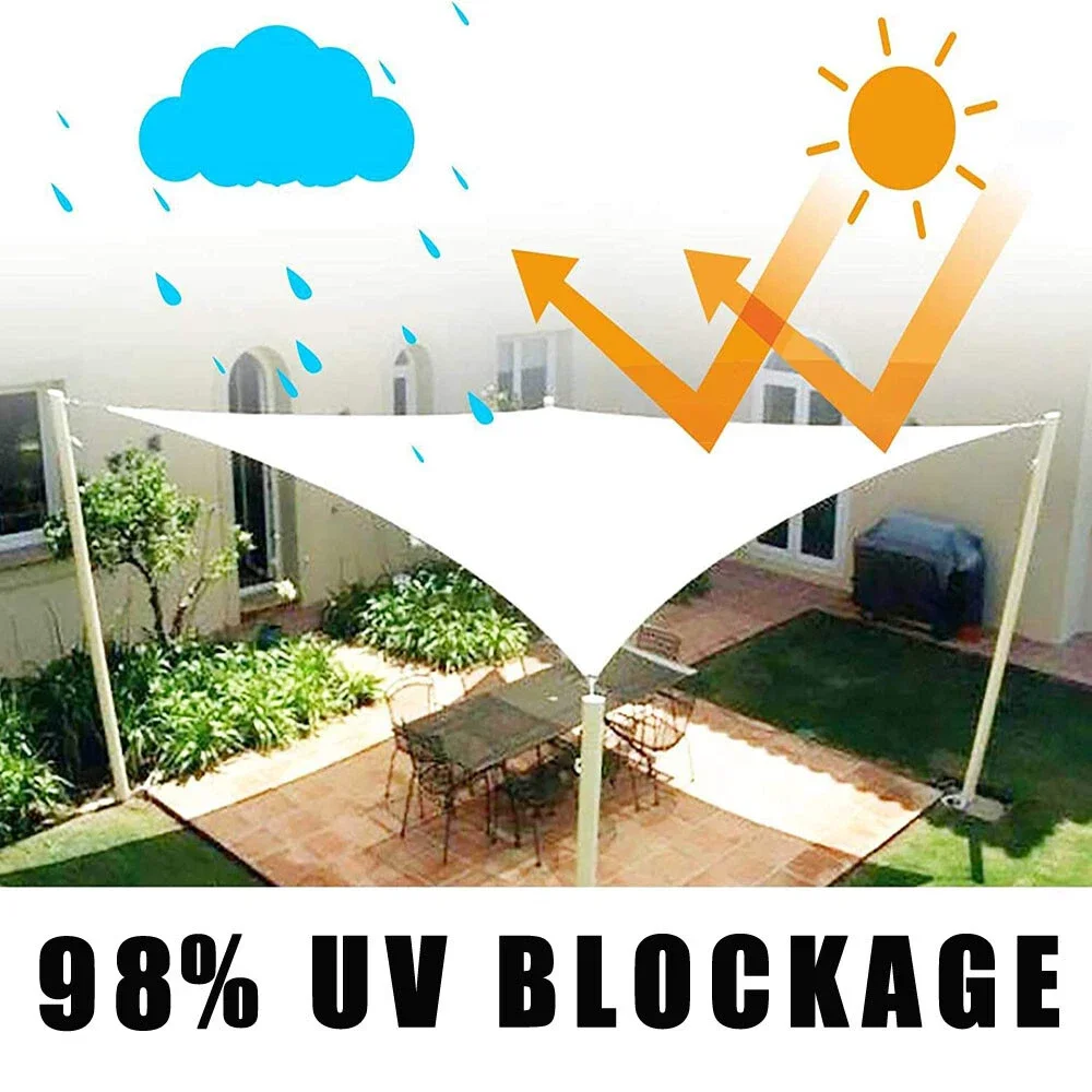 Heavy Duty Sun Shade Sails UV Protection Fade Tear Rust Resistant Rectangle Sunshade Canopy Curved Edges Blocks Sunlight Awnings