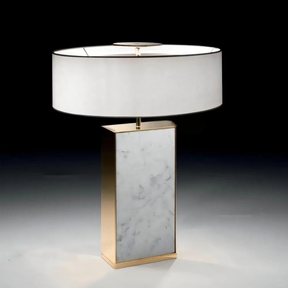 Italian High-End Postmodern Luxury Natural Marble Table Lamp for Living Room, Bedroom