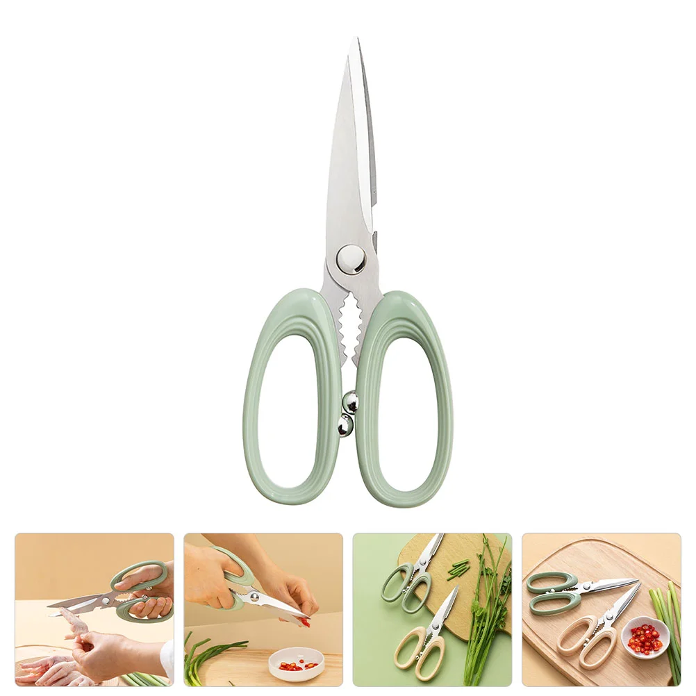 

Scissors Stainless Steel Kitchen Shears Multipurpose Meat Slicer Household Fish Scale Green for Bone Poultry Travel