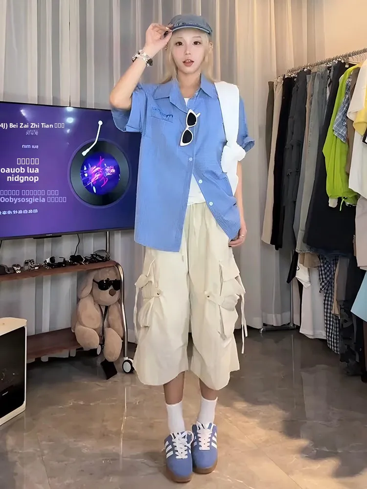 

Мужские летние брюки-карго в стиле оверсайз, тонкие, широкие, в стиле ретро, повседневные, цвет хаки