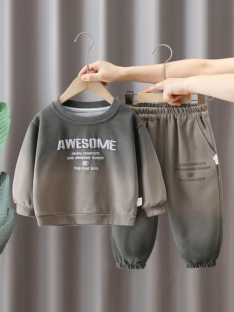 Spring&Autumn Kids Clothes Sets Outfits Toddler Baby Boy Girl Casual Sweartshirts + Pants 2pcs Suits Children Tracksuits 2-10Yrs