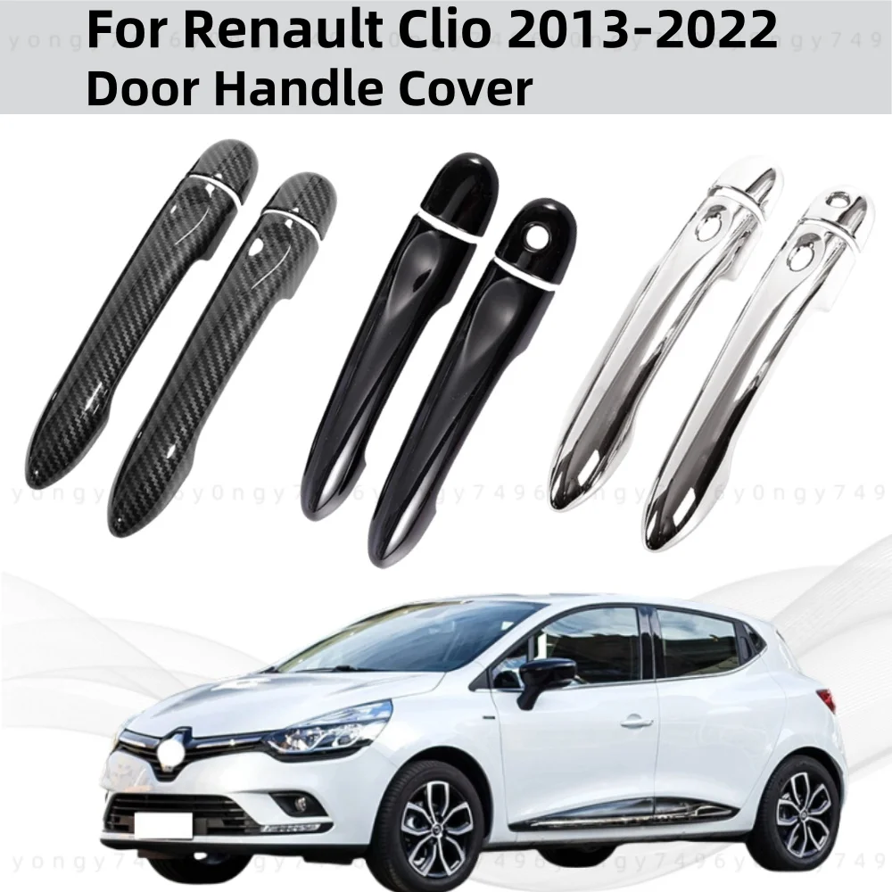 

For Renault Clio 2013 2014 2015 2016 2017-2022 ABS plastic Car Modification Accessory Carbon Door Handle Cover Trim Paste Style