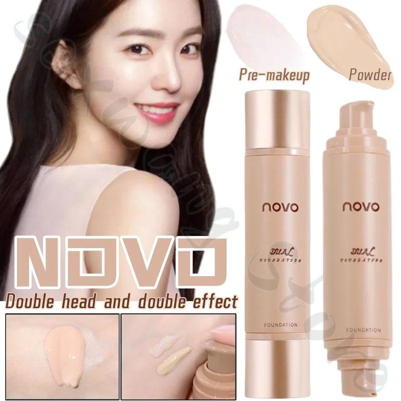 NOVO double-head liquid foundation premature cream two-in-one moisturizing and refreshing and not easy to remove makeup