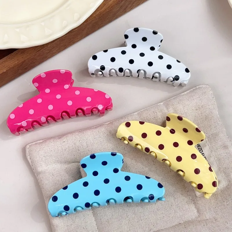 

1pcs Candy Polka Dot Hair Claw Women Adorable Sweet Trendy Playful Accessory Stylish Vibrant Girls Headwear Daily Casual Outfits