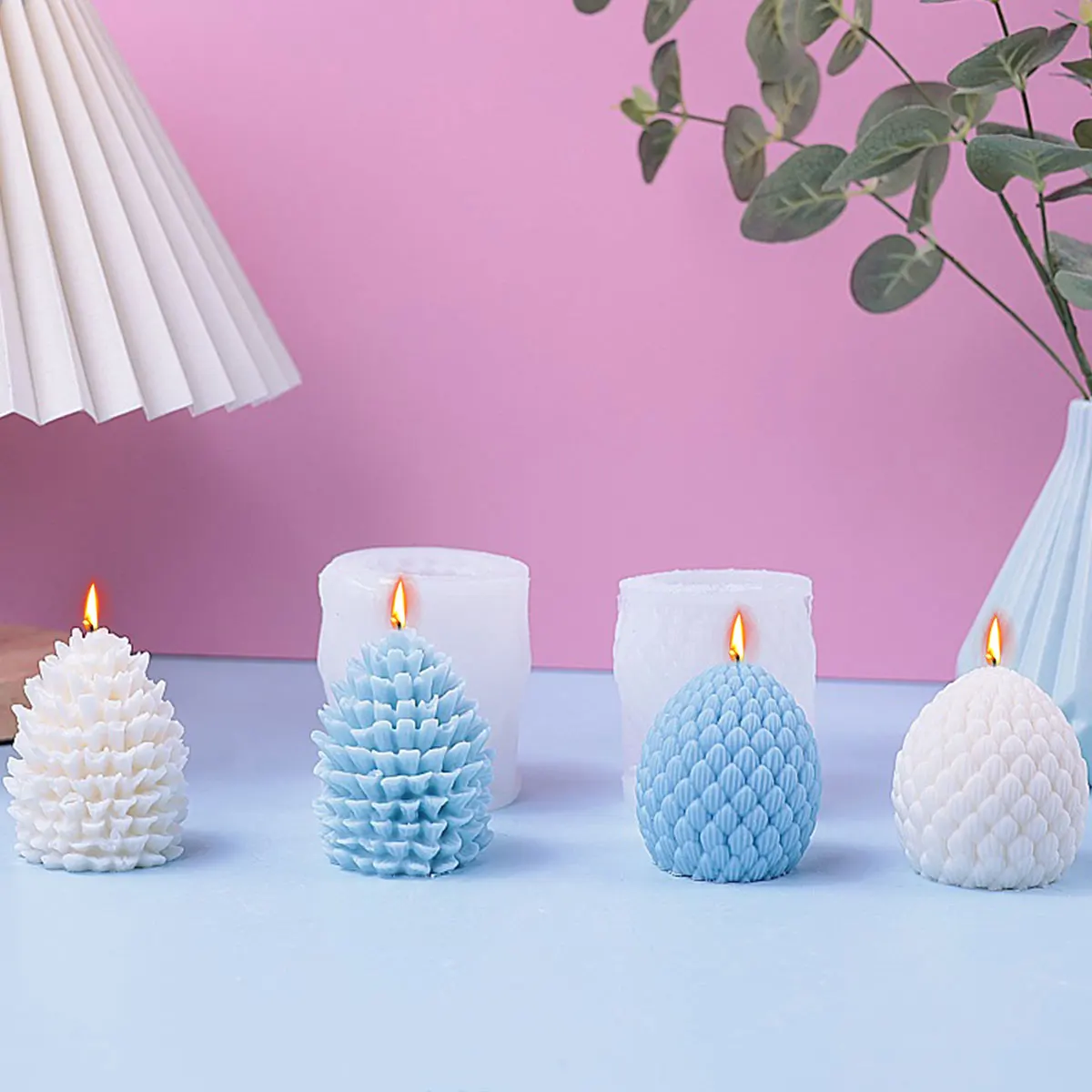Pinecone شمعة سيليكون قالب الصنوبر الجوز الصابون الراتنج قالب كريستال صفقة التفاح الشوكولاته صنع مهرجان ديكور حفلات هدايا عيد الميلاد