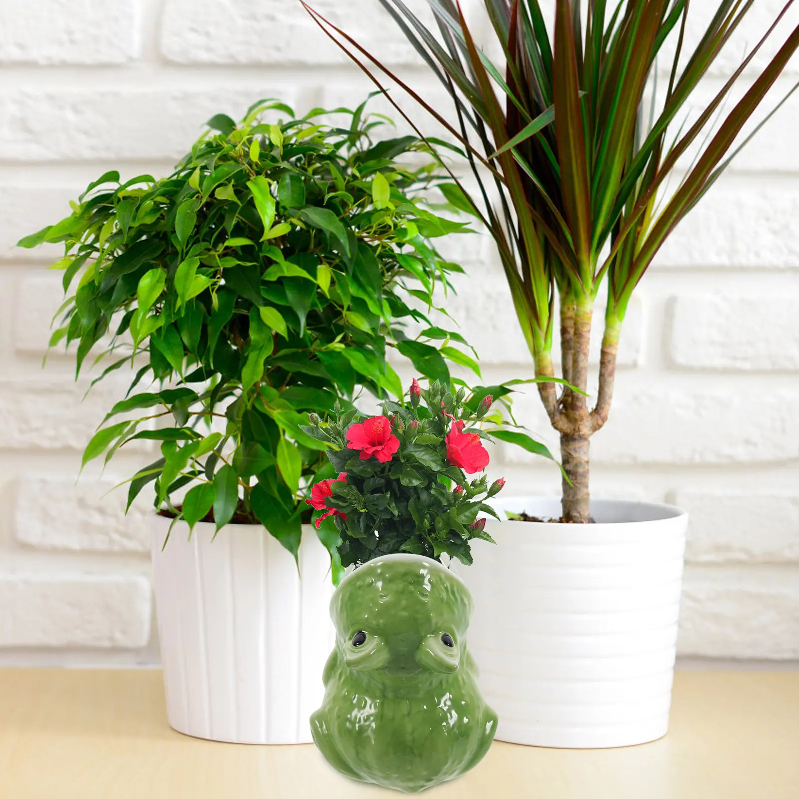 Creative Ceramic Animal Flower Pot Lovely Cartoon Planter for Indoor Plants Home Balcony Garden Decor