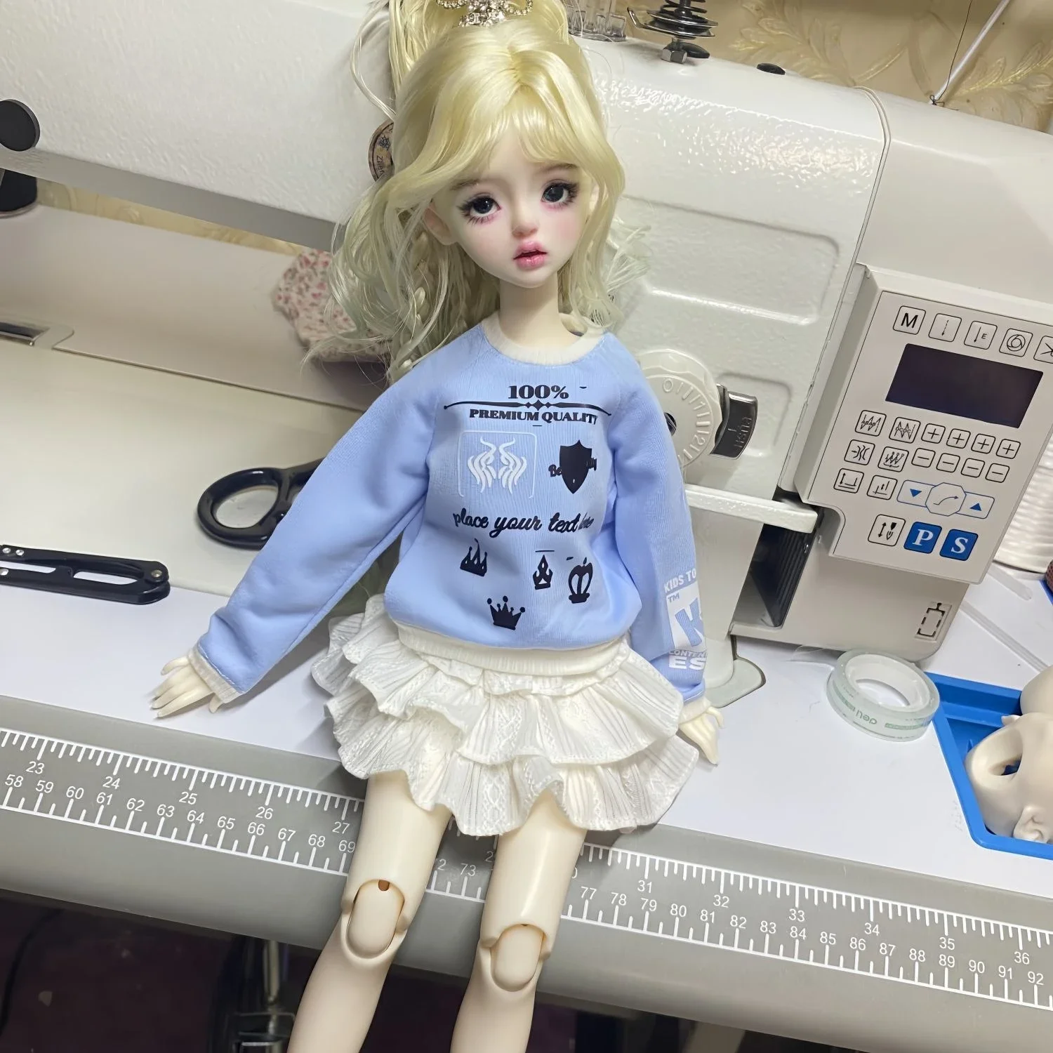 1/4 poppenkleding pak hoodie + korte rok set voor 45 cm bjd pop meisje speelgoed aankleden speelhuis mode pop accessoires, geen pop