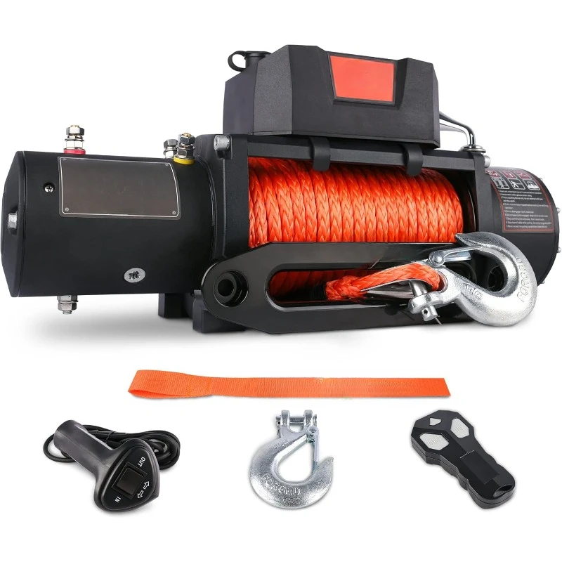 

9500 lbs Electric Winch Kit Waterproof IP67 Electric Winch with Hawse Fairlead, with Both Wireless Handheld Remote