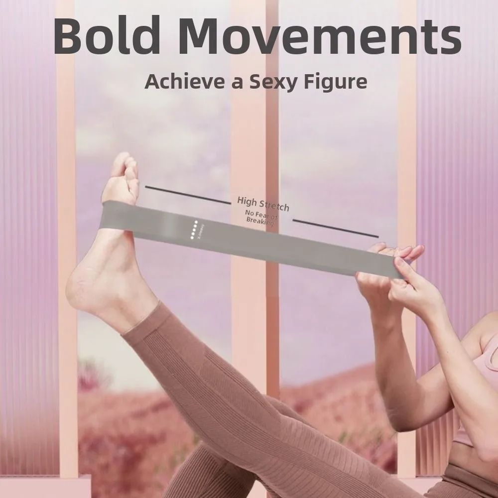 5 Tingkat Ketahanan Tali Latihan Elastis TPE Tebal Pilates Flexbands Yoga Pembentuk Tubuh Resistance Band untuk Bokong dan Kaki