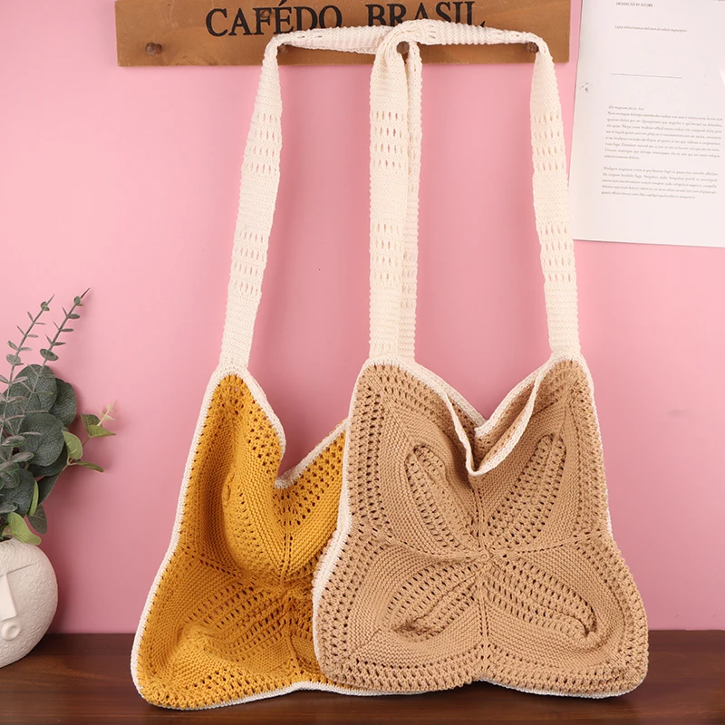 

2025 New Beach Bag Woven Hollow Out Large Capacity Shoulder Bag Tote Versatile Commuting Handbag For Women Summer Fashion Bag