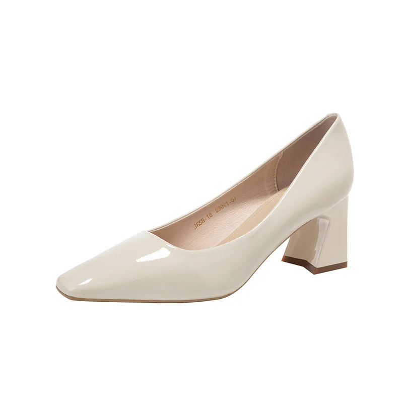 المرأة ساحة تو كتلة كعب مضخات براءات الاختراع والجلود الرجعية المتسكعون مريحة مكتب اليومية حذاء كاجوال حجم 31-40 Q-129