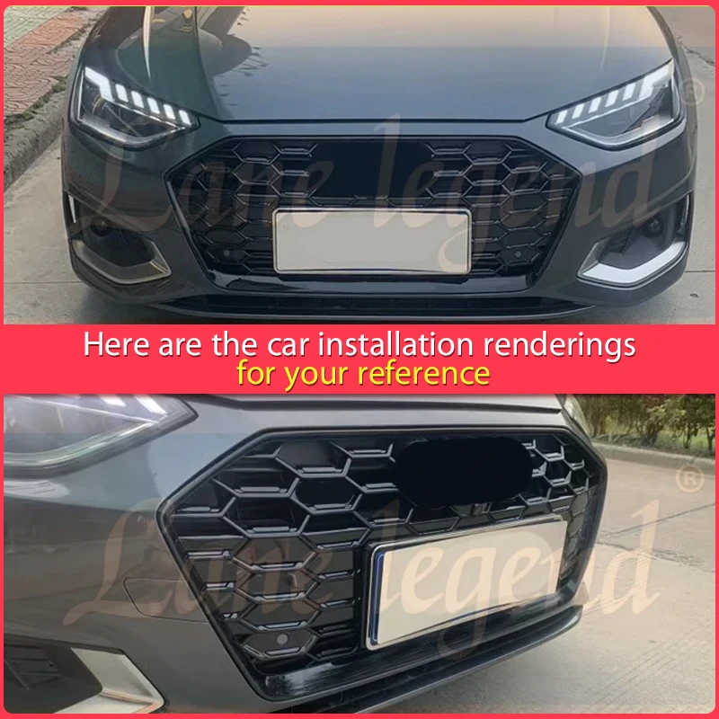 Facelift Tuning Acessórios para Audi A4 S4 2020-2023, Grelha Modificada, Máscara de Grelha, Amortecedor Frontal, Ferramentas de Carro