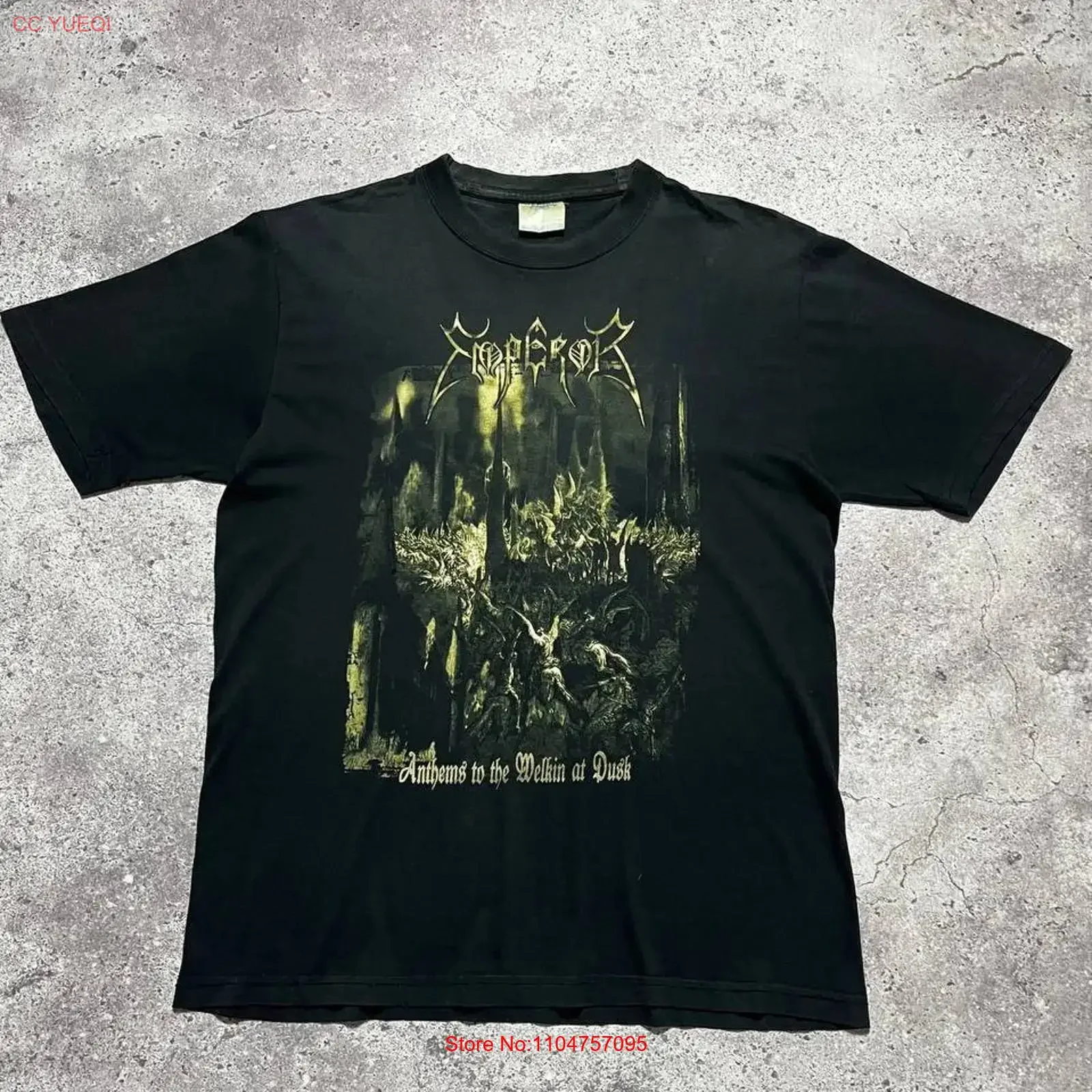 Vintage 1990's EMPEROR Anthems to the Welkin at Dusk metal Band Rock T Shirt vintage Washed Casual Unisex Slightly Stretched
