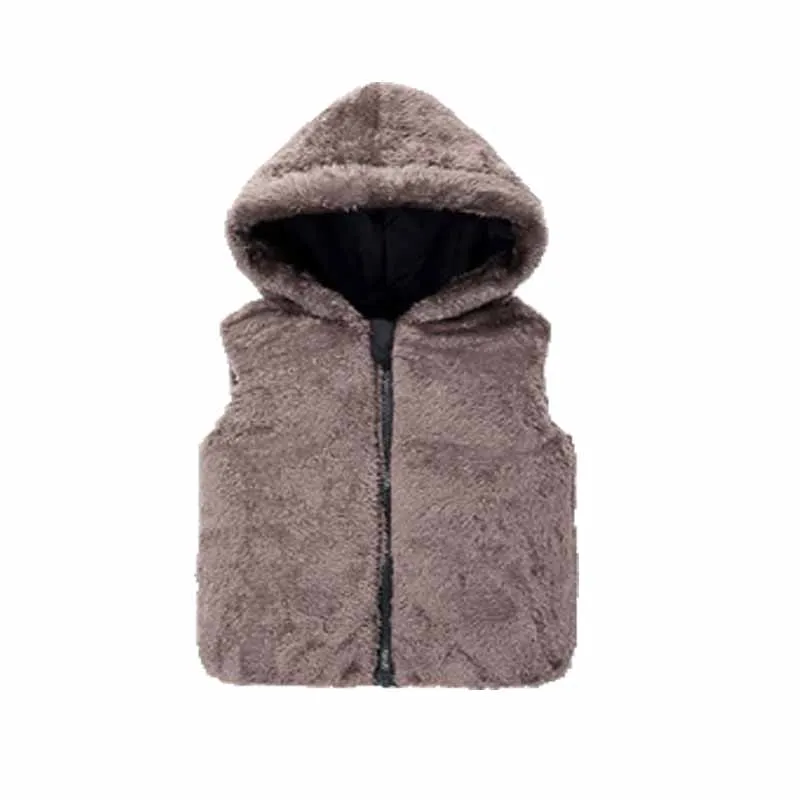 Boys Down Cotton Coat Hooded Vest Girls Padded Warm Cute Undershirt Autumn Winter Children\'s Fashion Casual Comfortable Jacket