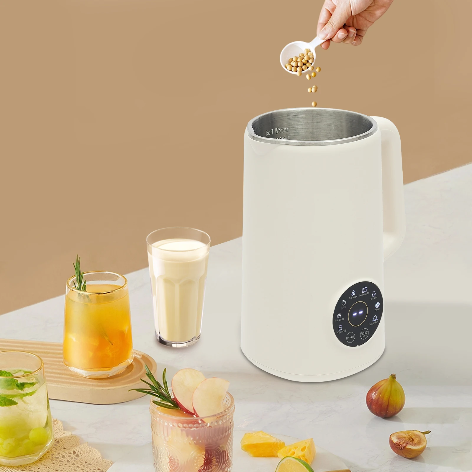 600 W Sojamilchmixer, heißer und kalter Sojamilchbereiter, Küche 1000 ml Sojamilchmaschine 30000 U/min mit 10 Klingen für 3-5 Personen – Detail 3
