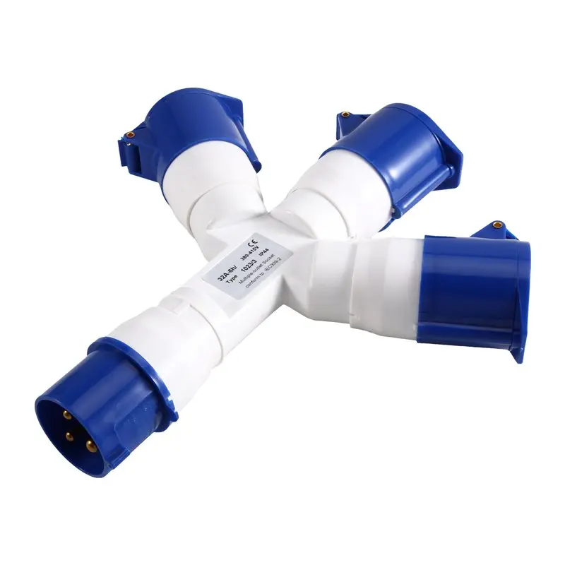 ABYN-32A 3 Pin 3 Way Y-Type Industrial Plug AC380-415V Multi-Function Waterproof Industrial Field Plug
