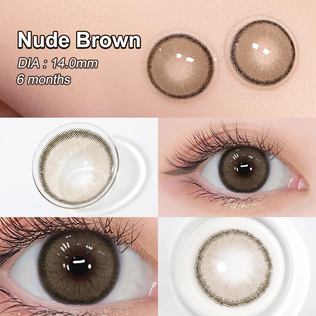 Colored Lenses with Diopters Brown Prescription Lenses Color Contact Lenses Gray Color Eye lenses for Vision Myopia Lenses