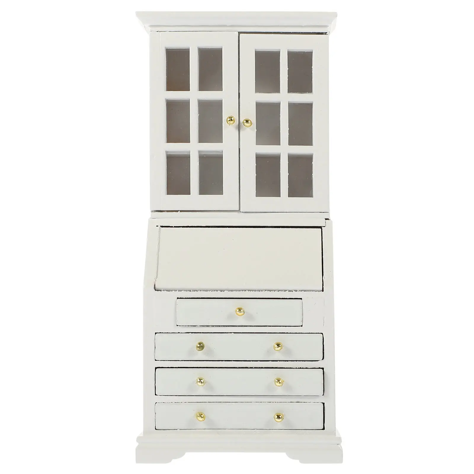 

Miniature Cabinet 1:12 Scale Wooden Small Storage Cabinet Pretend Play Mini Furniture Accessories Micro Scene Decoration