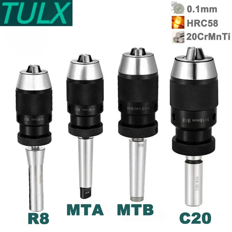 MT2 MT3 MT4 MT5 R8 C10 C12 C16 C20 B10 B12 B16 B18 B22 Morse Drill Chuck Lathe CNC drill machine self-tightening drill chuck