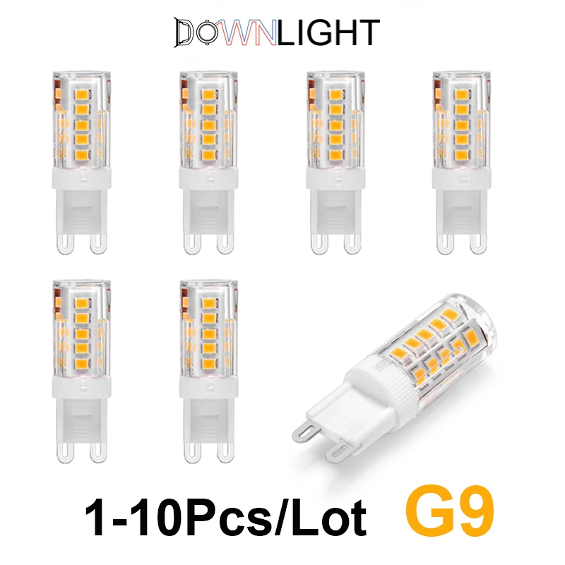 

Brightest G9 LED Lamp AC 220V 3W Tube Ceramic SMD2835 LED Bulb 360 Beam Angle Chandelier Light Spotlight Replace Halogen Lights