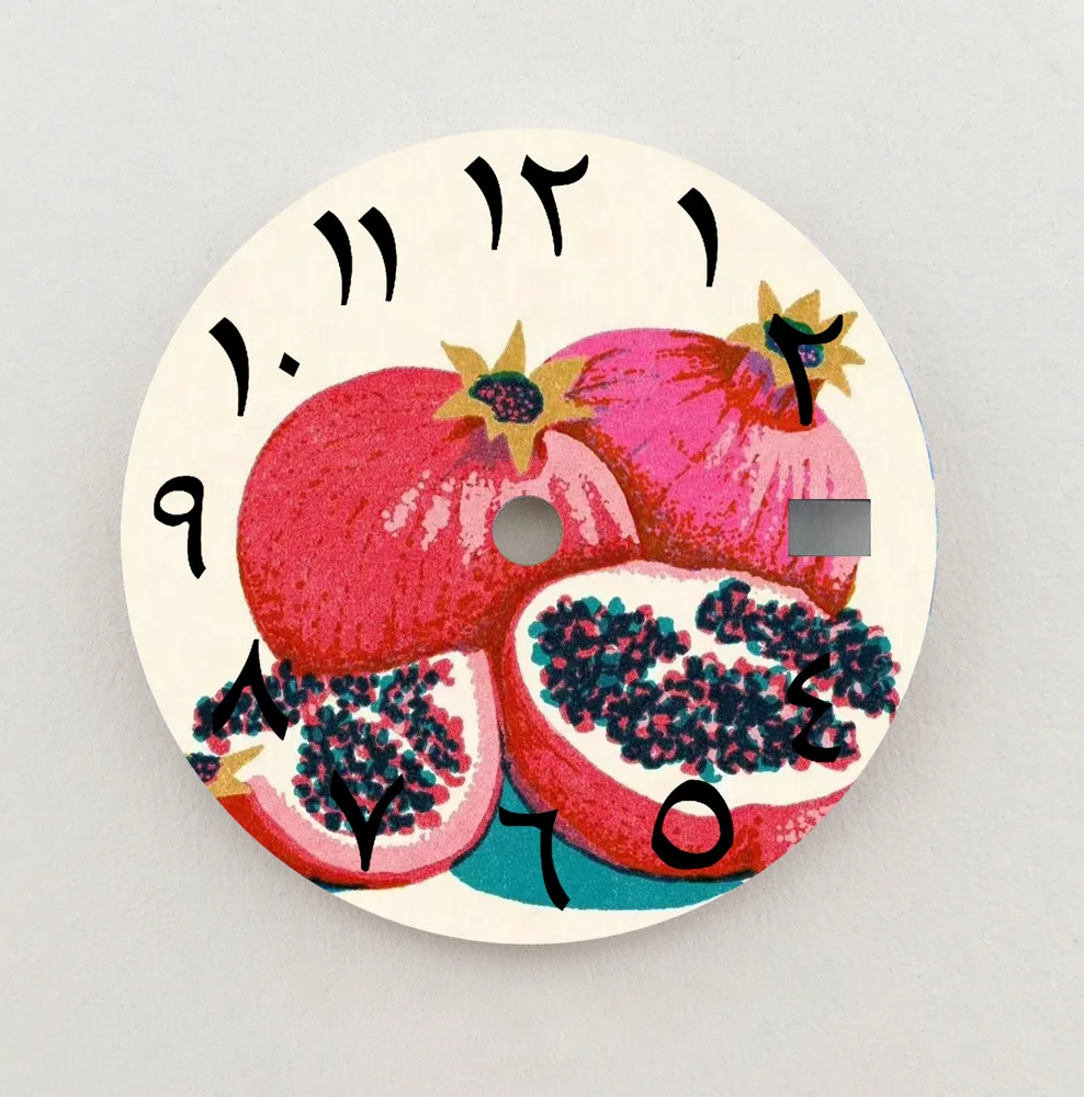 Esfera NH35 con fruta creativa, esfera con números arábigos de 28,5mm, compatible con movimiento NH35/36, piezas de reloj de repuesto, logotipo personalizado