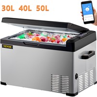 SucceBuy 30L 40L 50L Mini Car Refrigerator Portable Small Fridge Freezer 12V/24V DC 110-240 AC Cooler for Outdoors Camping