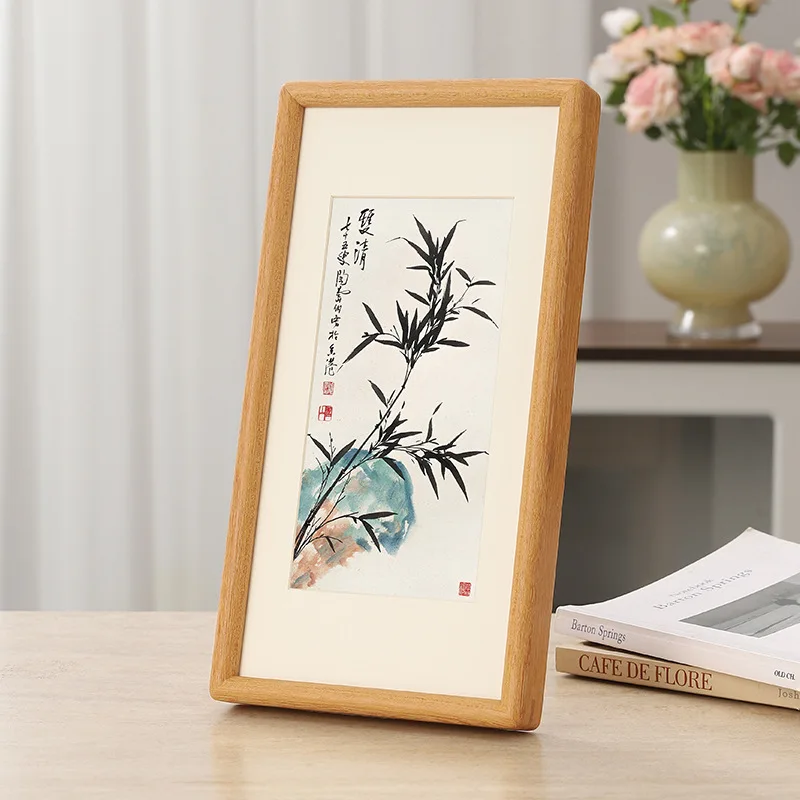 Rectangular Solid Wood Photo Frame Elegant Desktop Display 15x30cm/20x40cm Walnut/Teak Frame for Photos and Artworks Home Decor