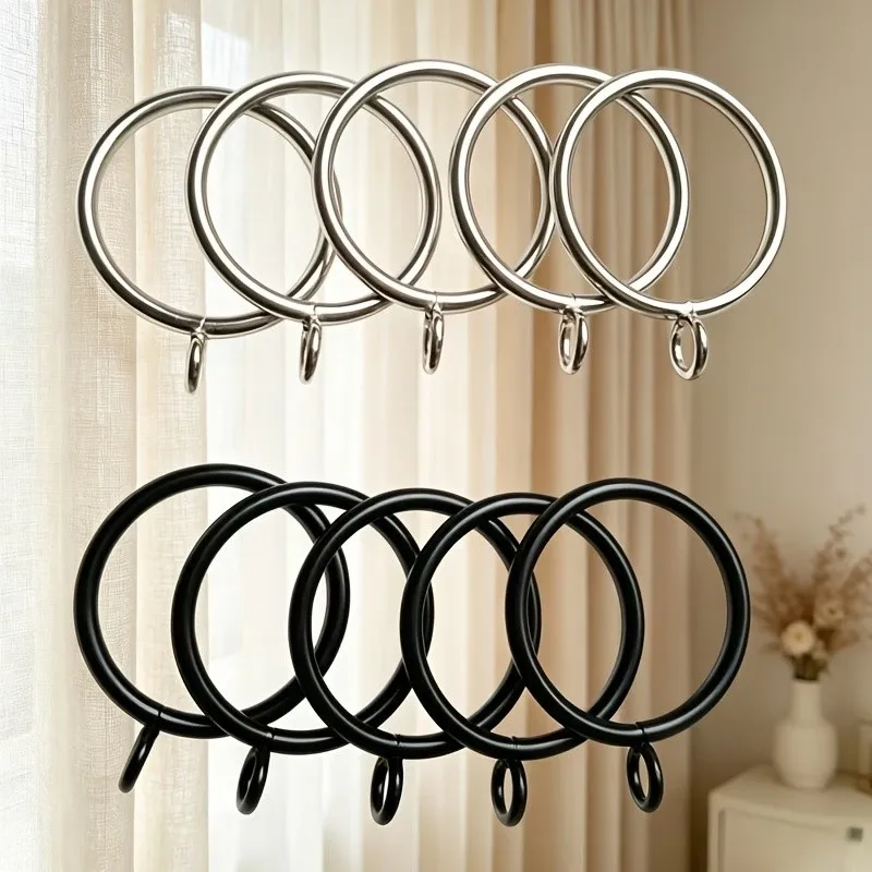 28 pcs 38mm Eyelet Curtain Hangers with Rust Resistant, ideal for Home Fabric Hanging and Living Room Window Curtain, Black