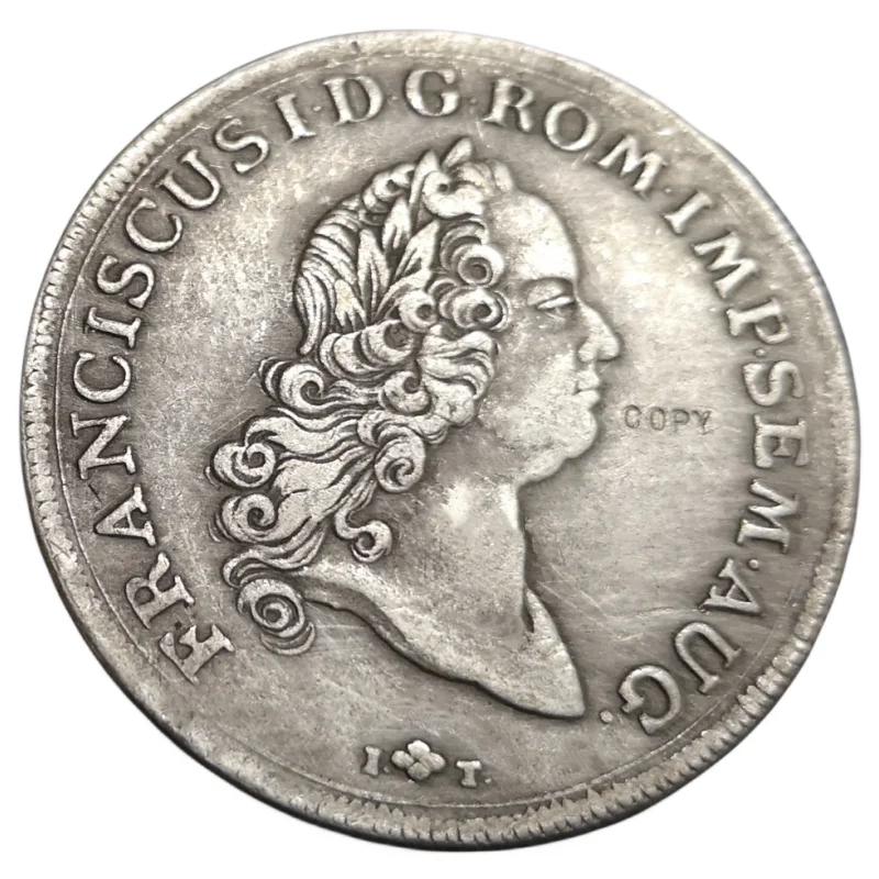 

German states 1765 F(A)H 1 Conventionsthaler-Franz I COPY silver plated coin