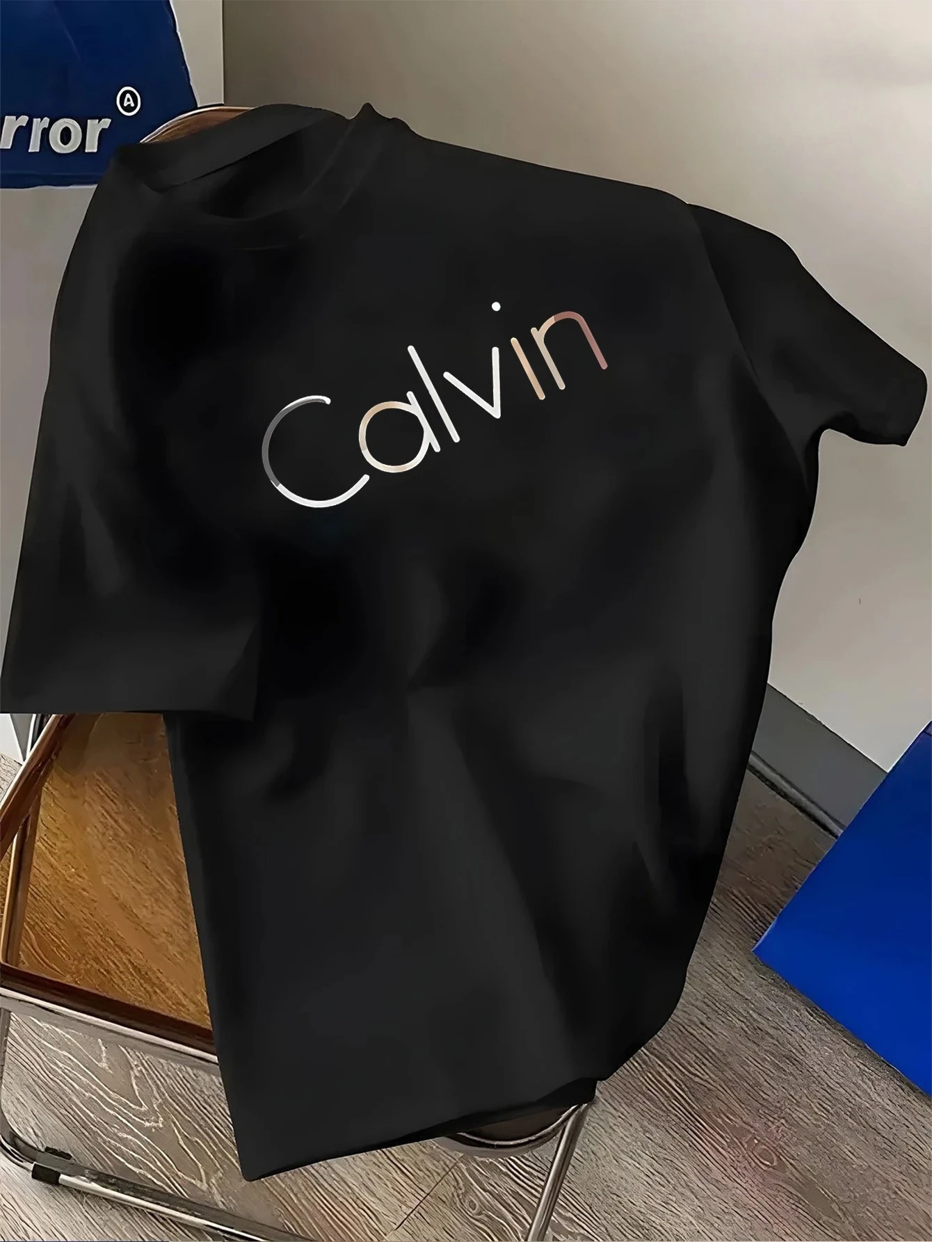 

Мужская футболка Calvin, модные хлопковые футболки с короткими рукавами для отдыха, высококачественная роскошная брендовая футболка, летняя уличная одежда, топы Y2k +