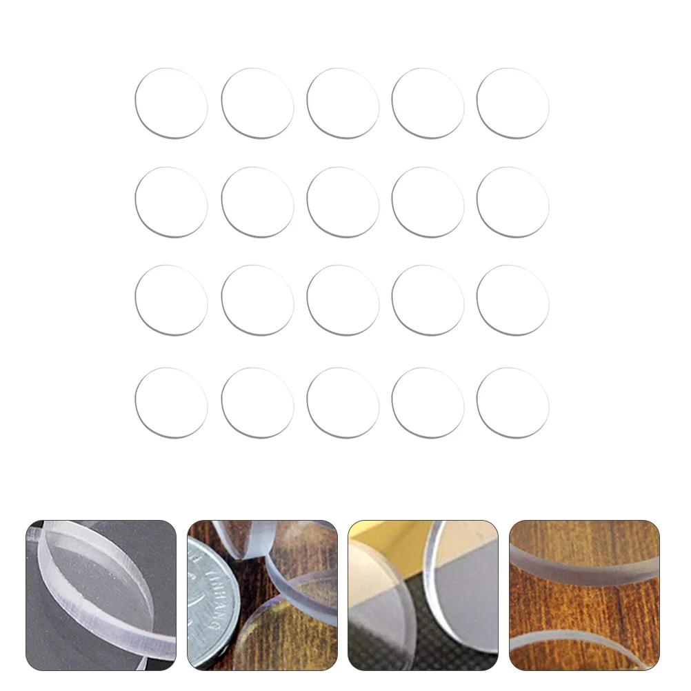 20 Pcs Glass Suction Cup Gasket Clear Countertop Spacer Cabinet Bumpers Drawer Anti Table Spacers Furniture Rubber Tops