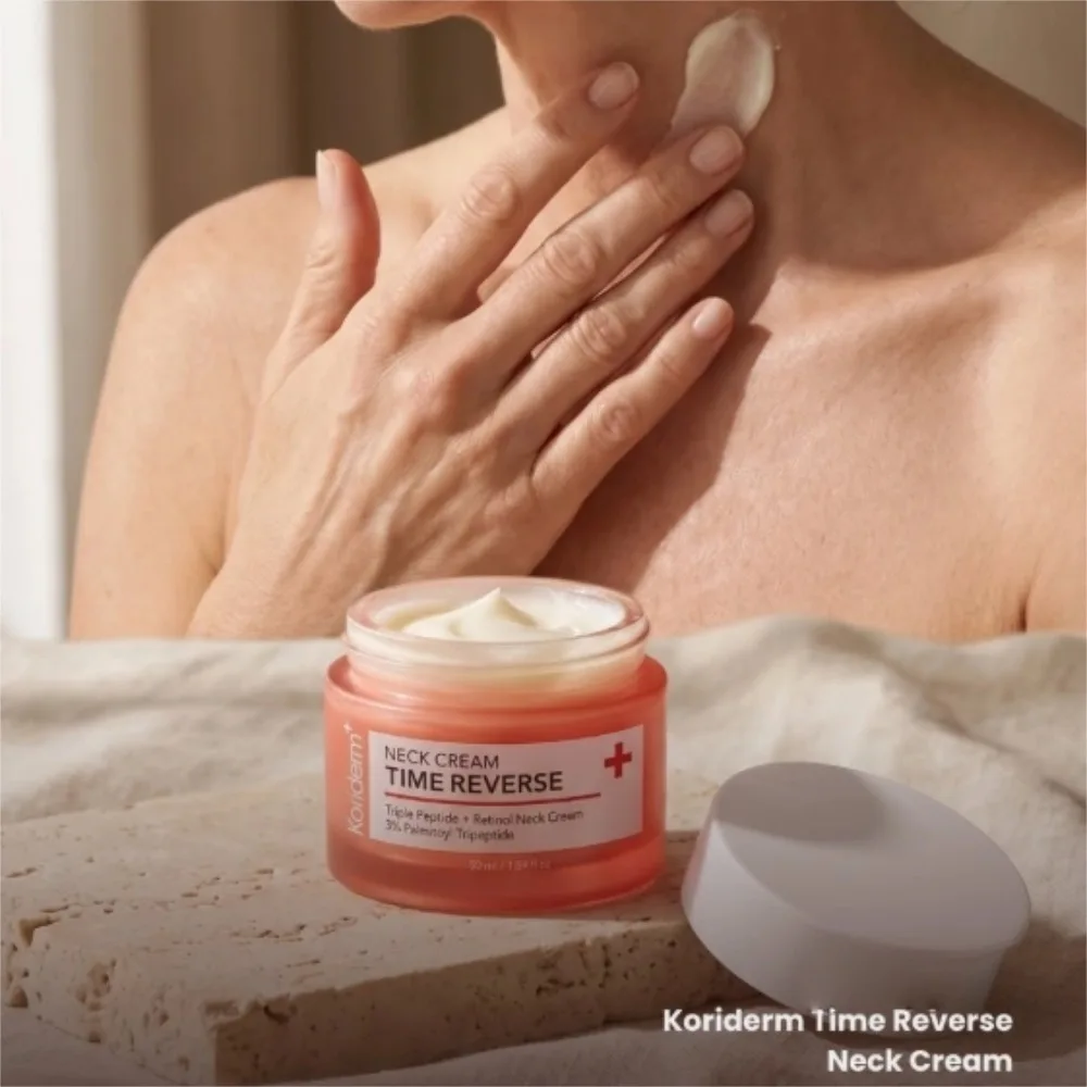 50ml Neck Cream Korean Koriderm Time Reverse Triple Peptide Retinol Fade Lines Tighten Restore Skin Elasticity Brand Neck Cream