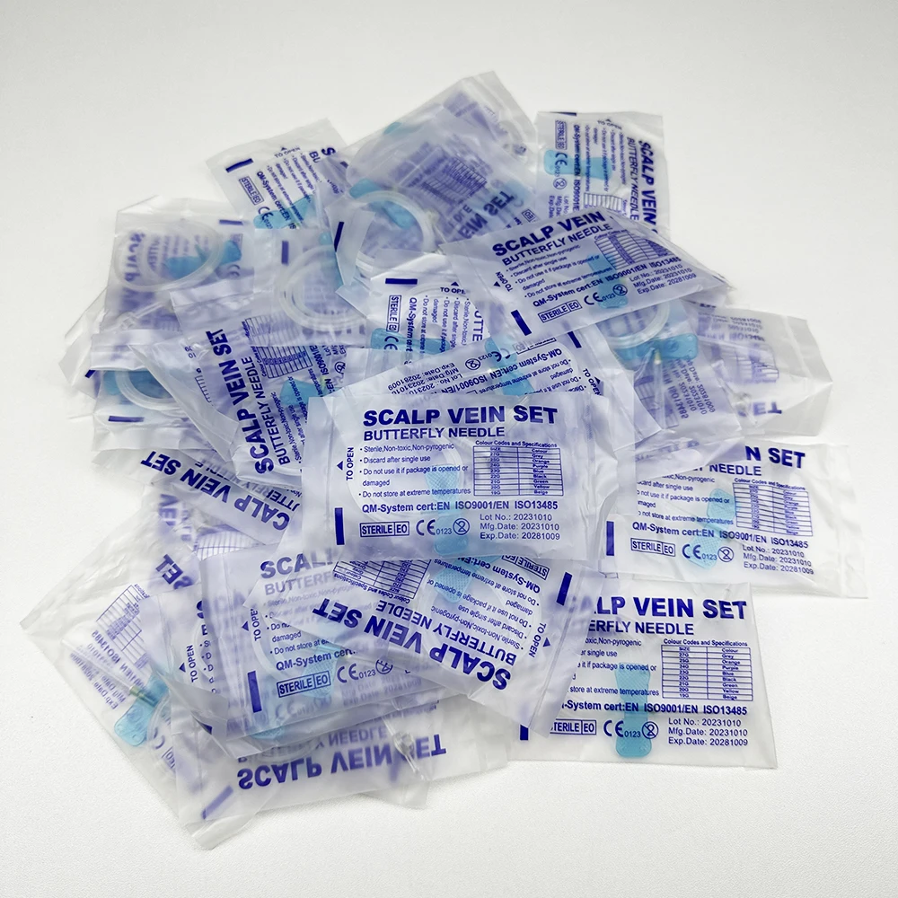 50PCS Disposable Double Wing Butterfly Infusion Needles Animal Straight Mouth Pet Care Room Use Medical Supplies