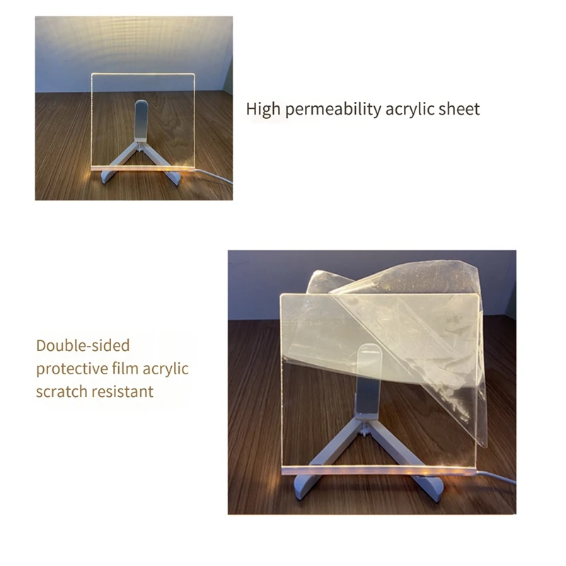 LED-Notiz tafel, leuchtende Acryl-Nachrichten markierung platte mit Licht, beleuchtete weiße Tafel