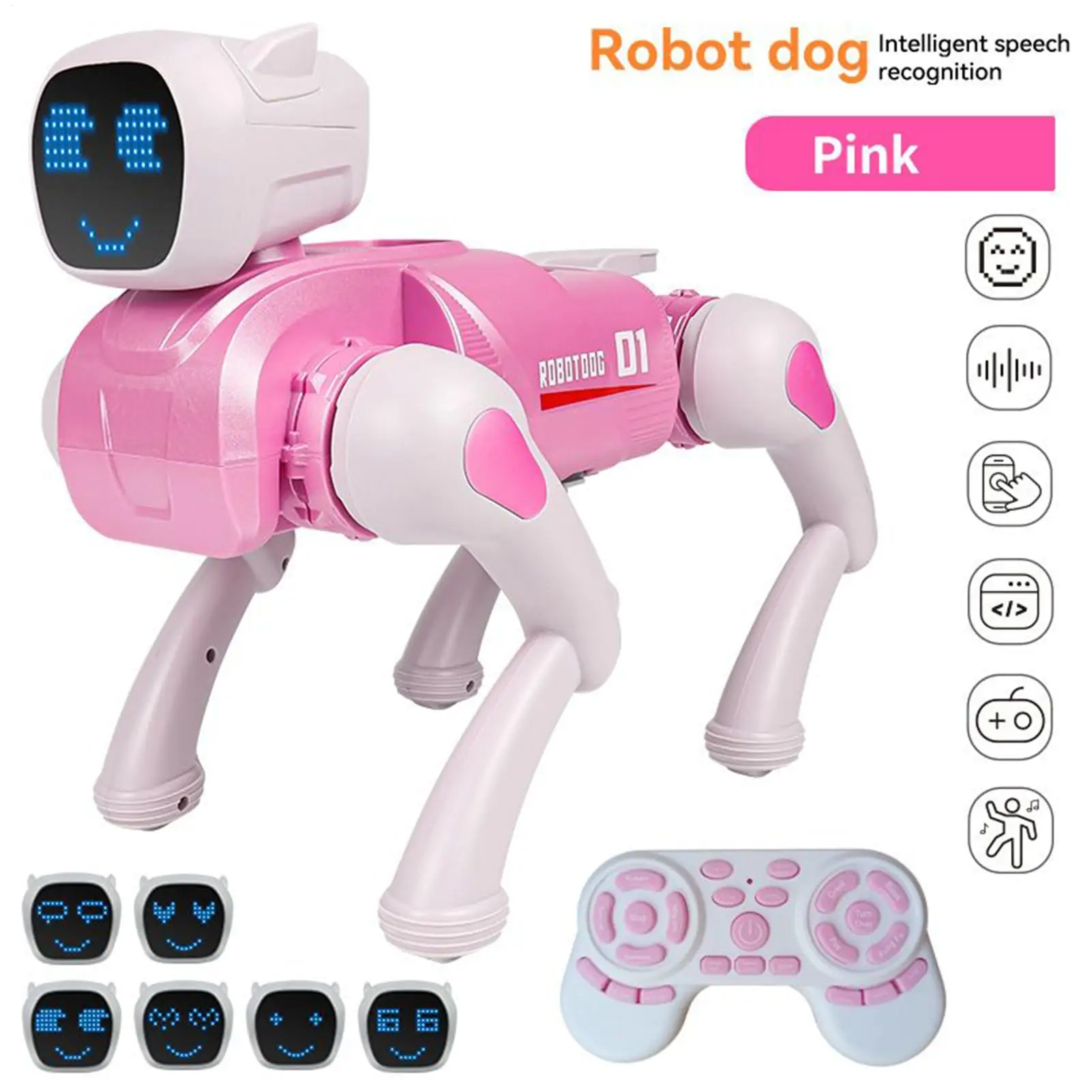 Chien robotique interactif télécommande figurines Intelligent marche robotique chiens animaux de compagnie pour enfants filles maison voyage intérieur salle de classe