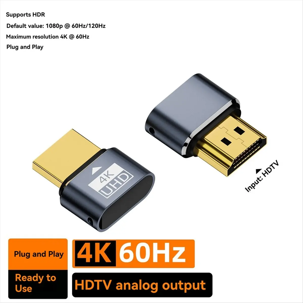 A14G 2Pcs -Compatible Dummy Plug 4K HDR Virtual Monitor EDID Headless Ghost Emulator Support 4k 60Hz 1080 120Hz B