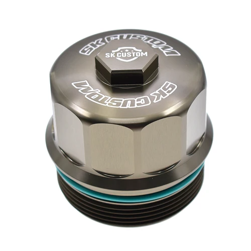 SK personalizado para Mini R55 R56 R57 R58 R59 R60 R61 N12 N14 N16 N18 tapa de filtro de aceite de motor carcasa de elemento filtrante de aleación de aluminio forjado