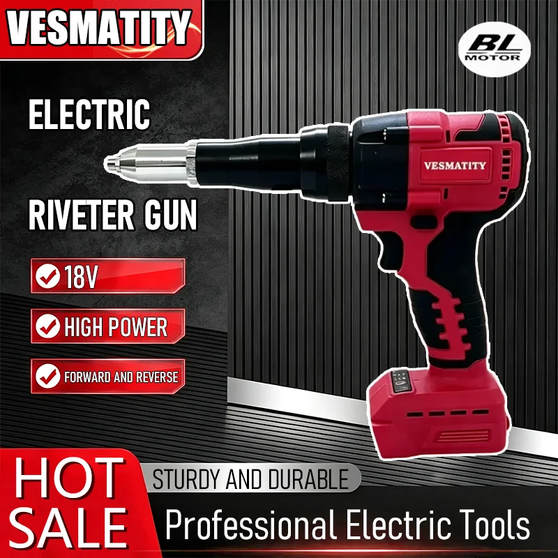 Brushless cordless rivet nut gun 48MM electric automatic riveter with LED light professional tool fit Milwaukee battery