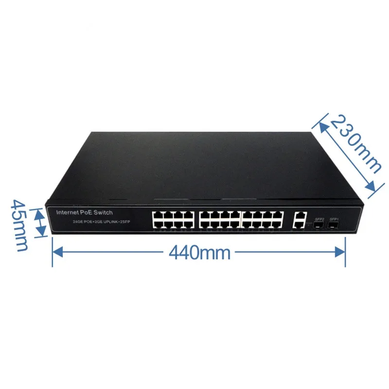 Switch di rete Ethernet Full Gigabit 24 porte POE con 4 porte Sfp per la sicurezza Ap Cctv