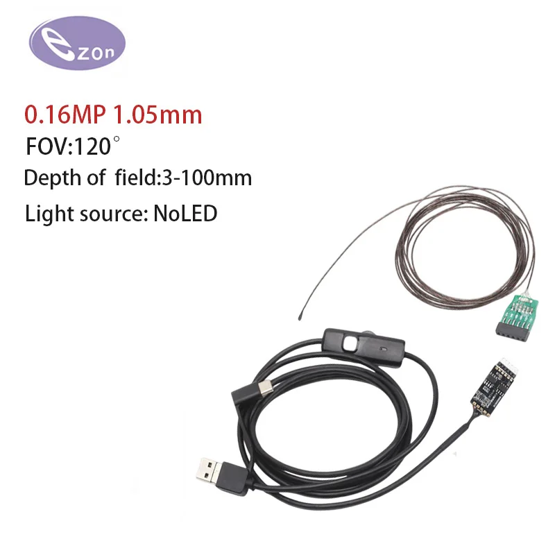 0.16MP 1.05mm*1.05mm Ultra-small Endoscope Camera Module USB Decoder Board (without LED) suitable for medical endoscope cameras