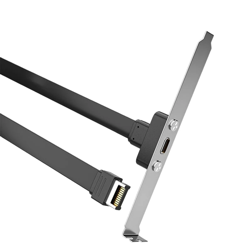 Cable deflector USB3.1 de 19 pines/TYPE-E a TYPE-C, chasis frontal C para madre, broca PCI, Cable plano corto de 10Gbps, duradero, fácil de usar, 80Cm