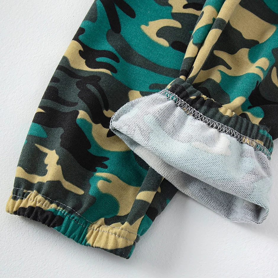 Kinder Multi-color Camouflage Coole Hübsche Sport Hosen Jungen Freizeit Training Harun Hosen Mädchen Joker Elastische Taille Hosen – Detail 8