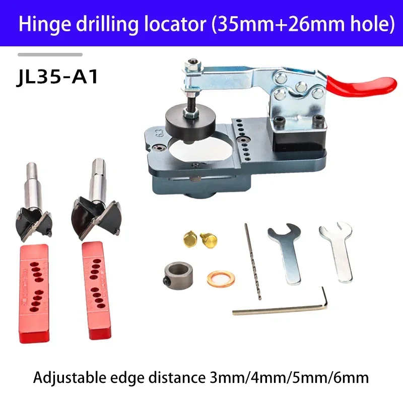 35mm Hinge Boring Jig Kit Hole Opener Tools Puncher Template Aluminum Alloy for Door Cabinets DIY Carpentry Hand Tools