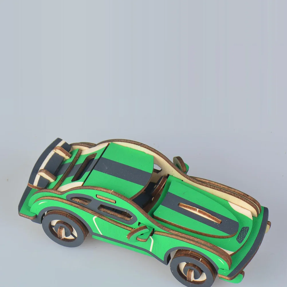 

DIY 3D деревянная головоломка гоночный автомобиль коробка упакованный идеальный орнамент стол книжная полка дисплей подарок для раннего образования деревянная головоломка