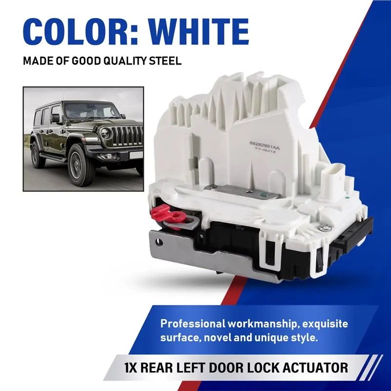68282961AF For Jeep Wrangler Gladiator Rear Left Driver Side Door Lock Actuator No Speed-Sensitive Power Locks Included-N31R