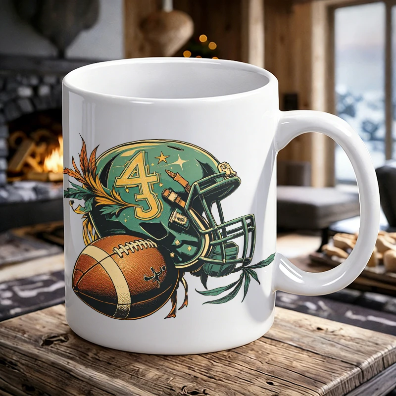 

Vintage American Football Helmet Ceramic Mug, Coffee Mug, Milk Cup, Office Tea Cup, Drinking Cup,Gift for Friends,Fade-Resistant