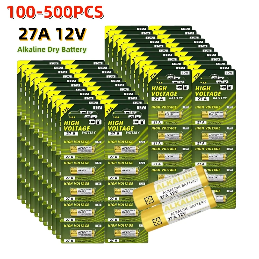100-1000PCS 12V 27A Dry Alkaline Battery A27 Batteries 27AE 27MN A2 L828 K27Afor Remote Control Gamepad Flashlight Doorbell Toys