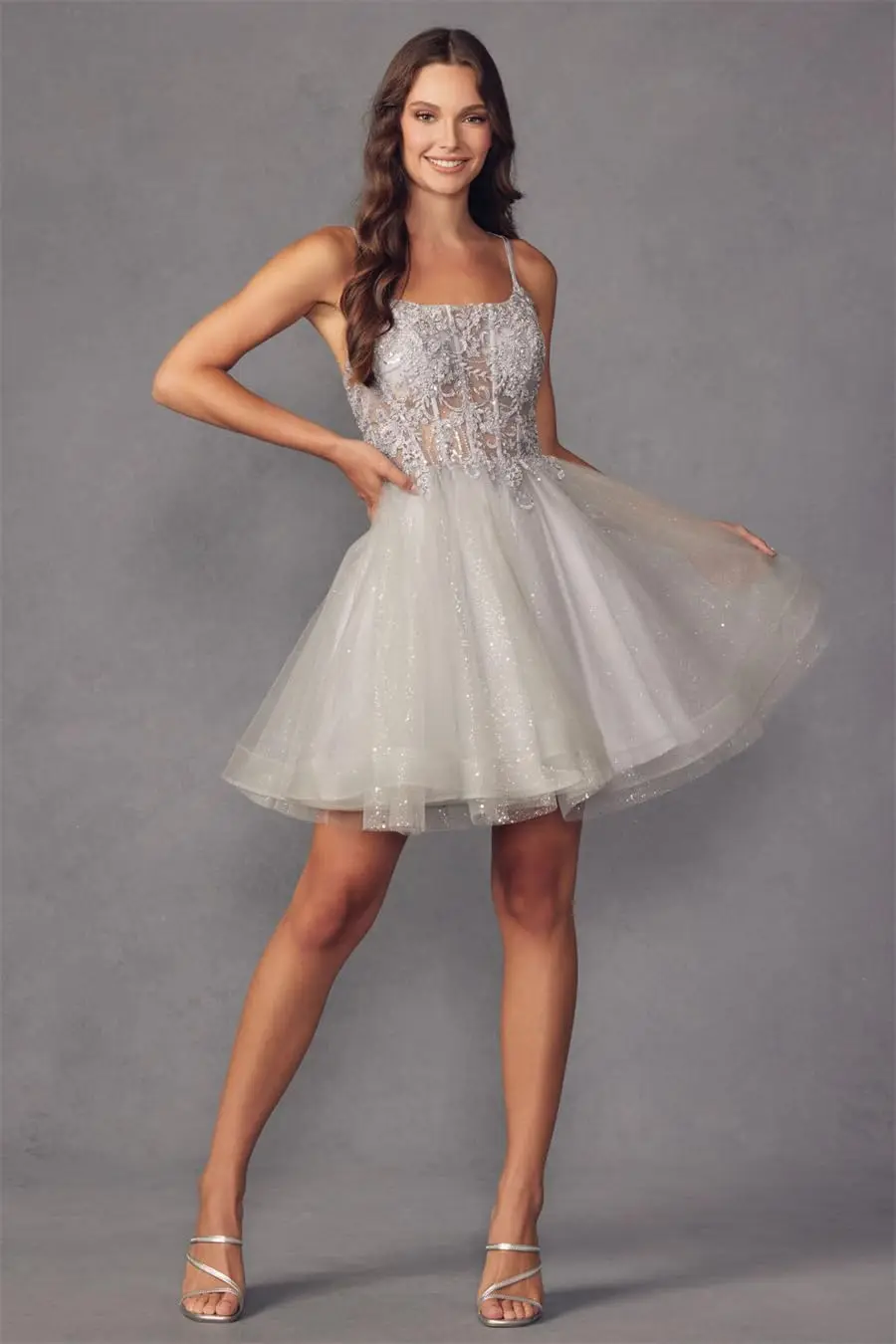 

Tulle Homecoming Dress for Teens Spaghetti Straps Prom Dress Short Formal Evening Gowns