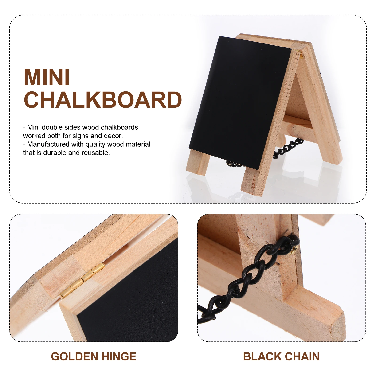 

Double Sided Mini Chalkboard Chalkboard Mini Desktop Blackboard Base Party Wedding Home Reusable Signboard Tabletop